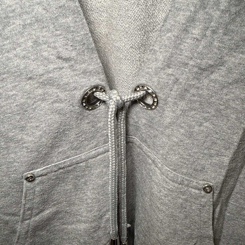 V Sport Gray Hooded Pullover Anorak Womens Plus 22/24 Drawstring Cozy Hoodie - Picture 2 of 7